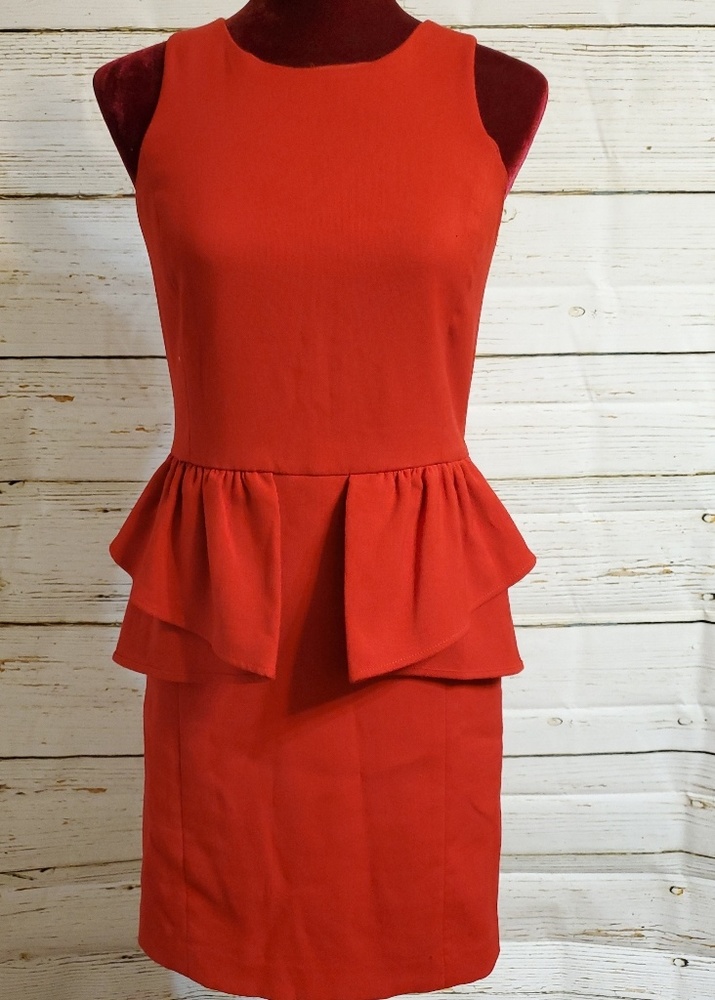 Michael Kors red peplum skirt dress